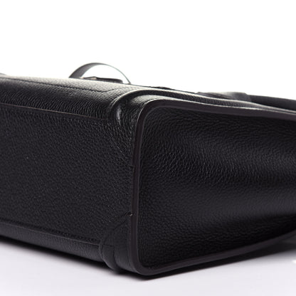 Celine Drummed Calfskin Nano Luggage Black 10 of 12