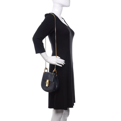 Chloe Ayers Perforated Mini Drew Shoulder Bag Navy 2 of 13