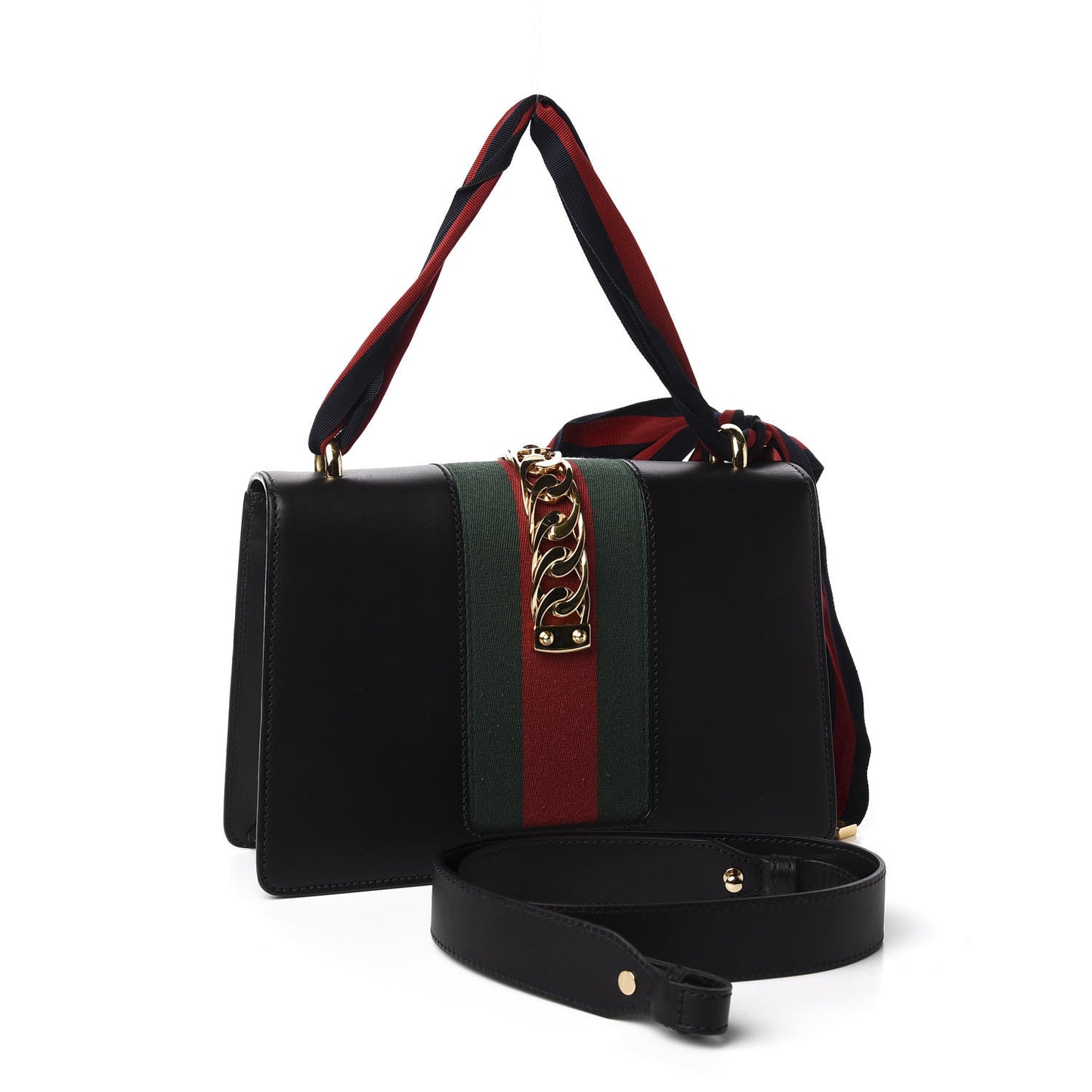 Calfskin Small Sylvie Shoulder Bag Black