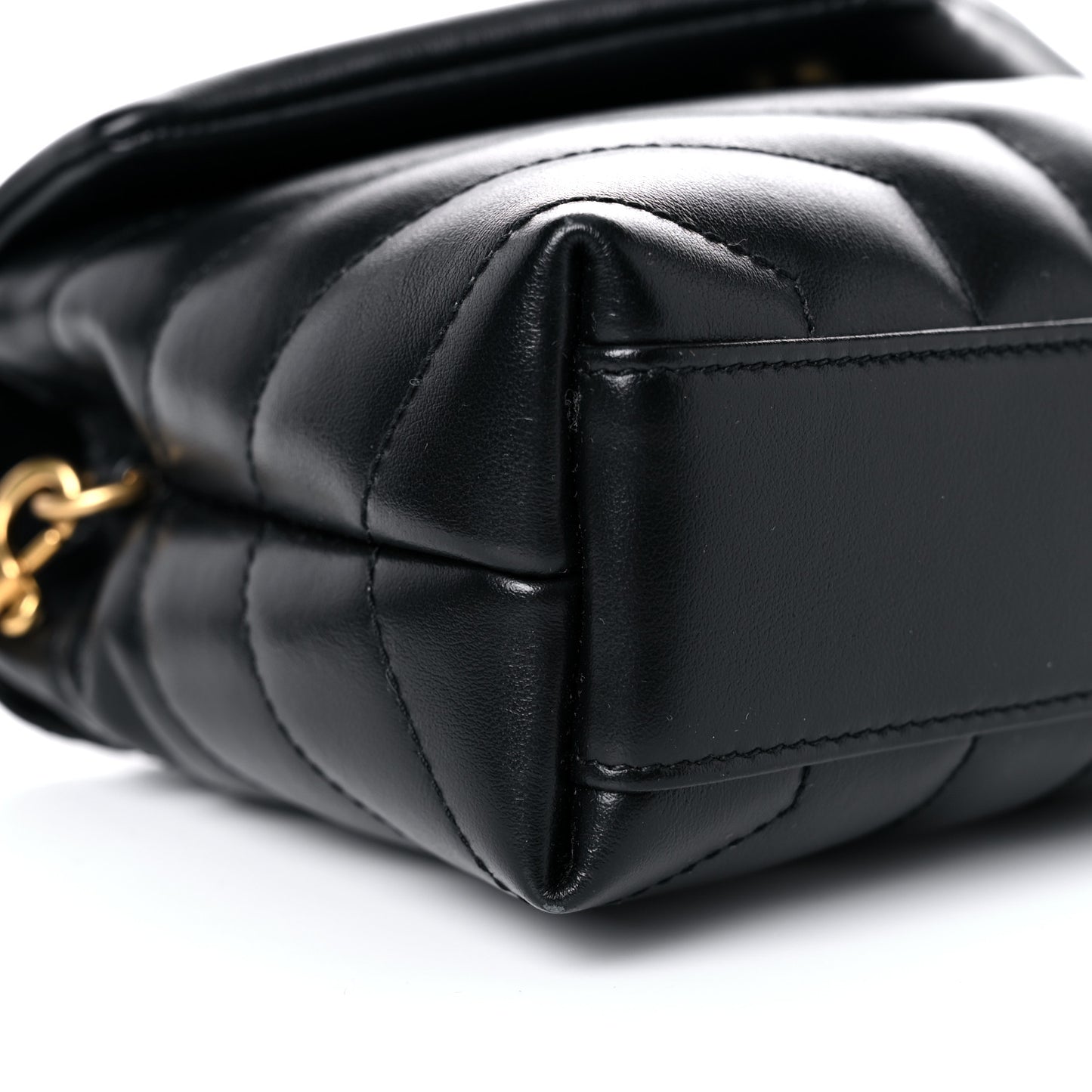 Calfskin Y Quilted Monogram Toy Loulou Crossbody Bag Black