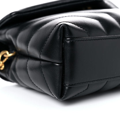 Saint Laurent Calfskin Y Quilted Monogram Toy Loulou Crossbody Bag Black 9 of 13