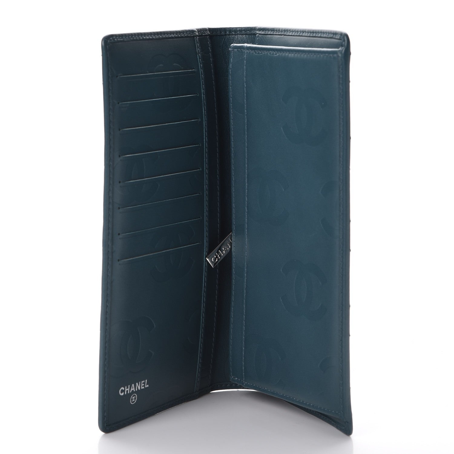 Chanel Calfskin Quilted Cambon Yen Wallet Blue 5 of 5