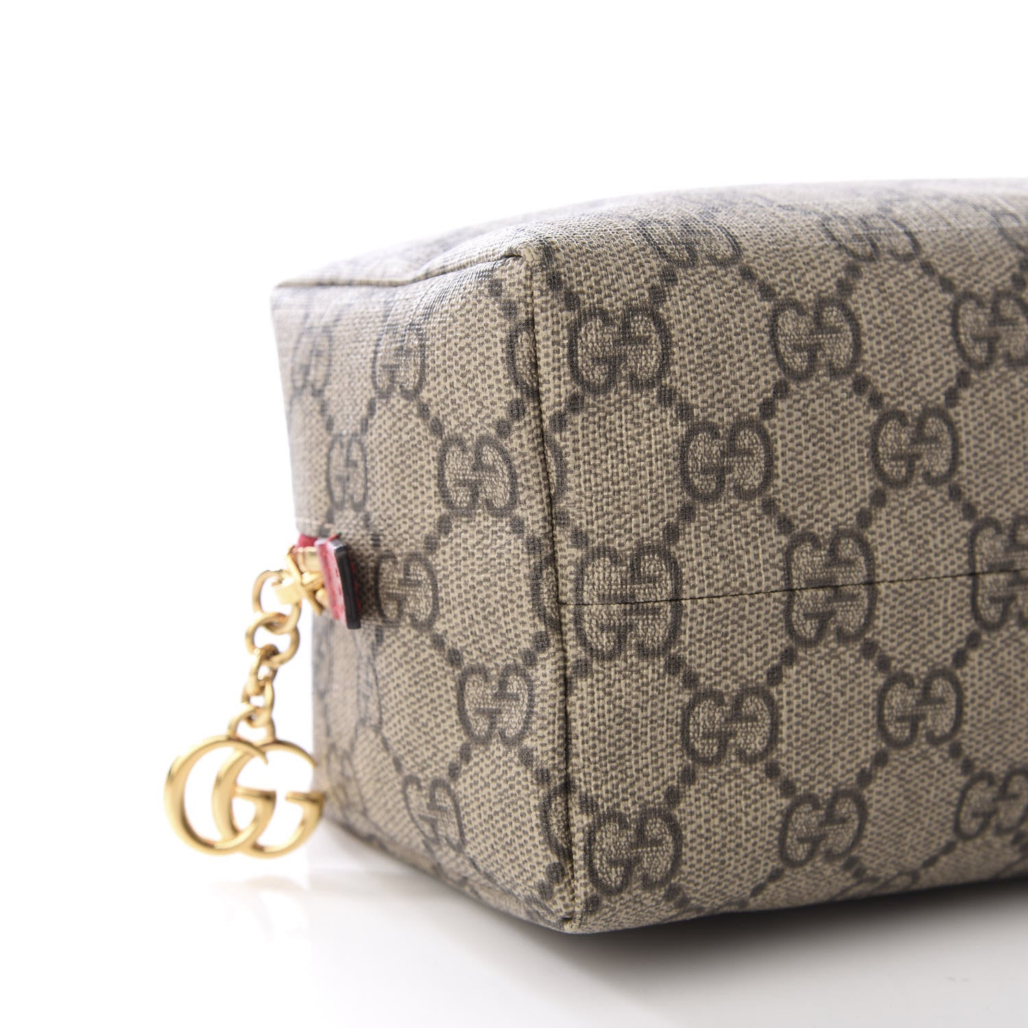 Gucci Soft GG Supreme Monogram Calfskin Medium Ophidia Cosmetic Case Beige Ebony Hibiscus Red 5 of 10