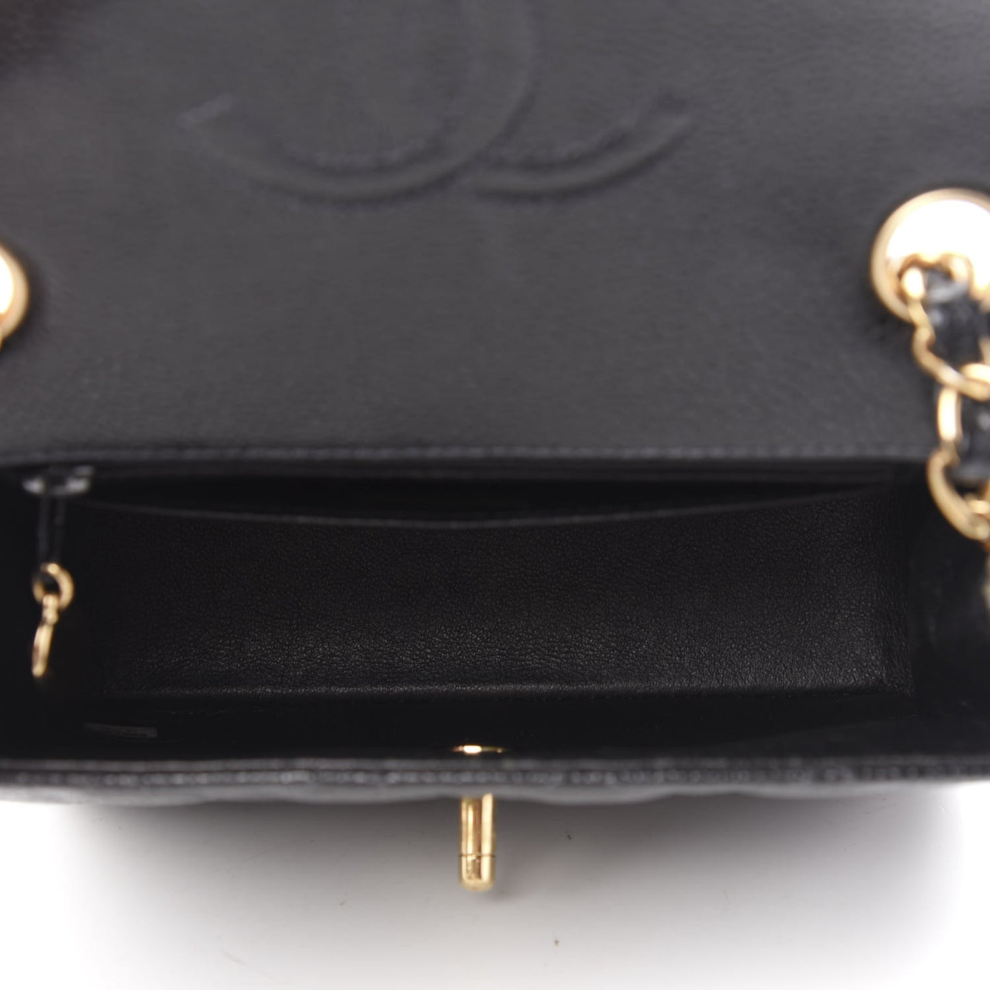 Caviar Quilted Mini Square Flap Black