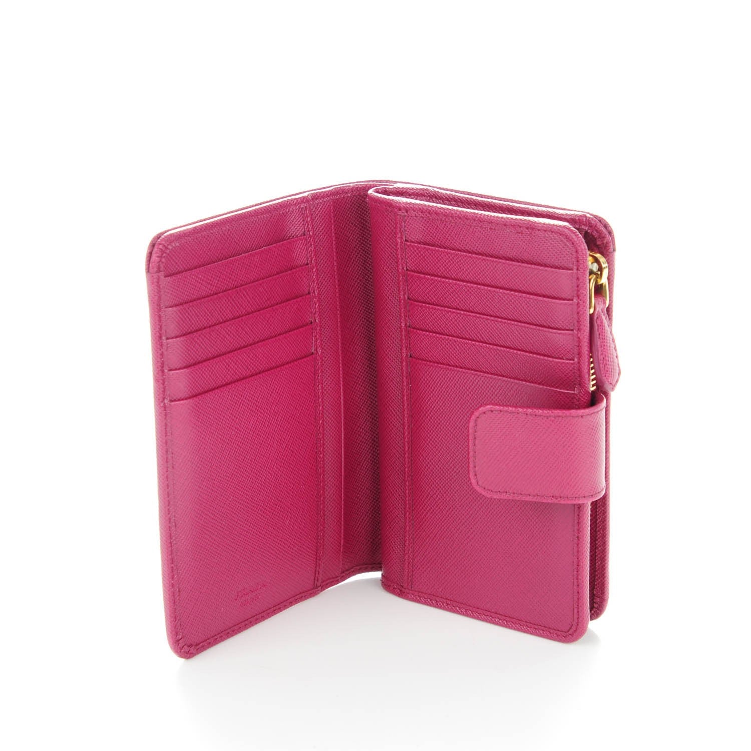 Prada Saffiano Metal Compact Wallet Ametista 5 of 7