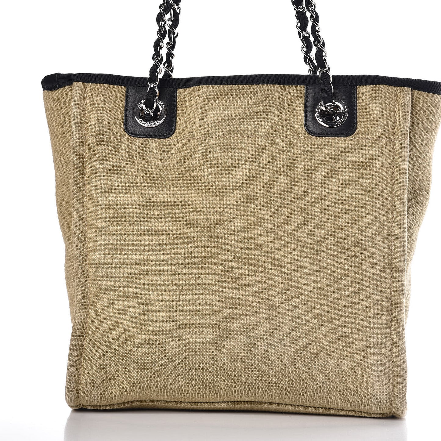 Canvas Mini Deauville Tote Beige Black