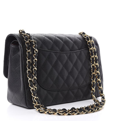 Chanel Caviar Quilted Jumbo Double Flap Black 3 of 11