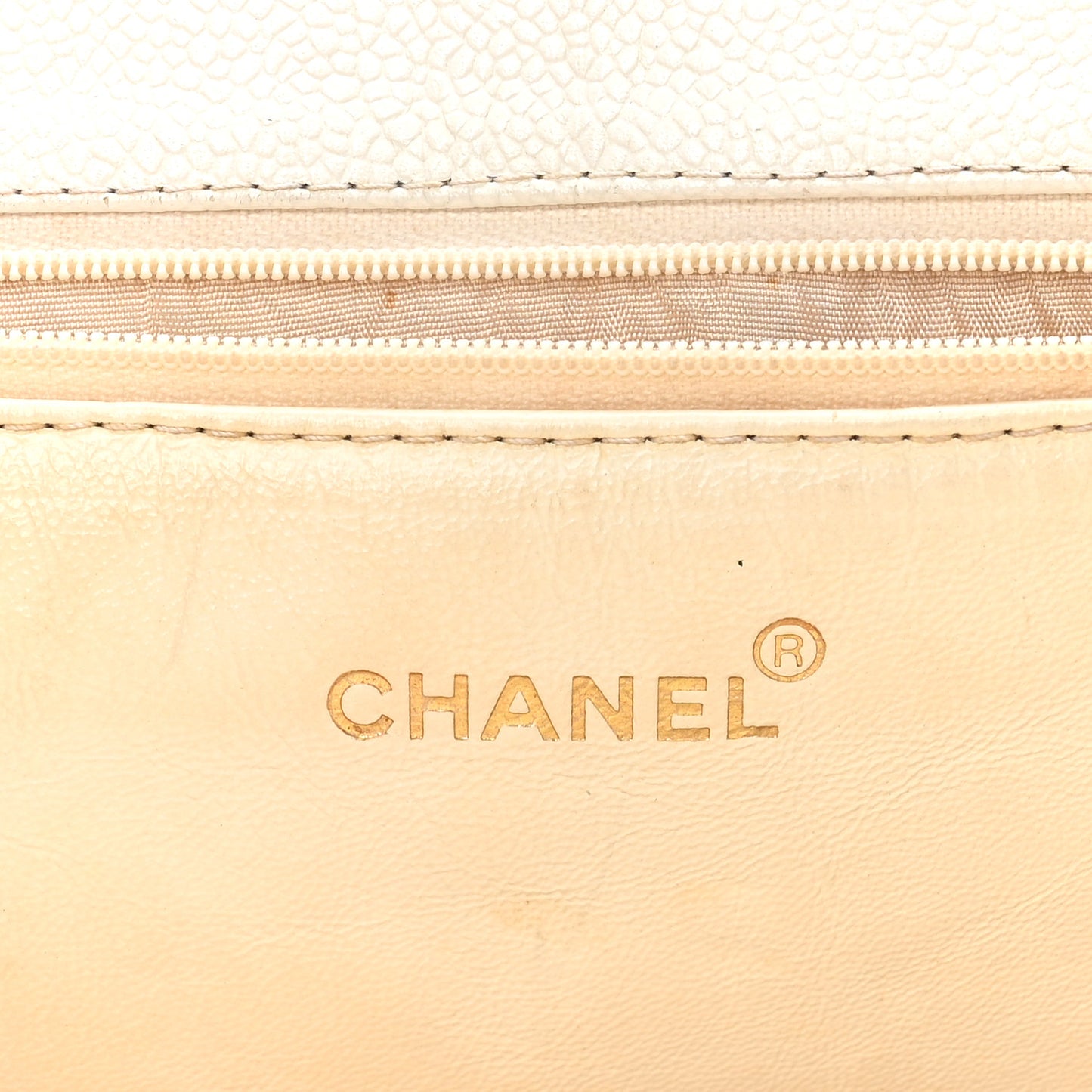 Caviar Quilted Timeless CC Shopping Tote White