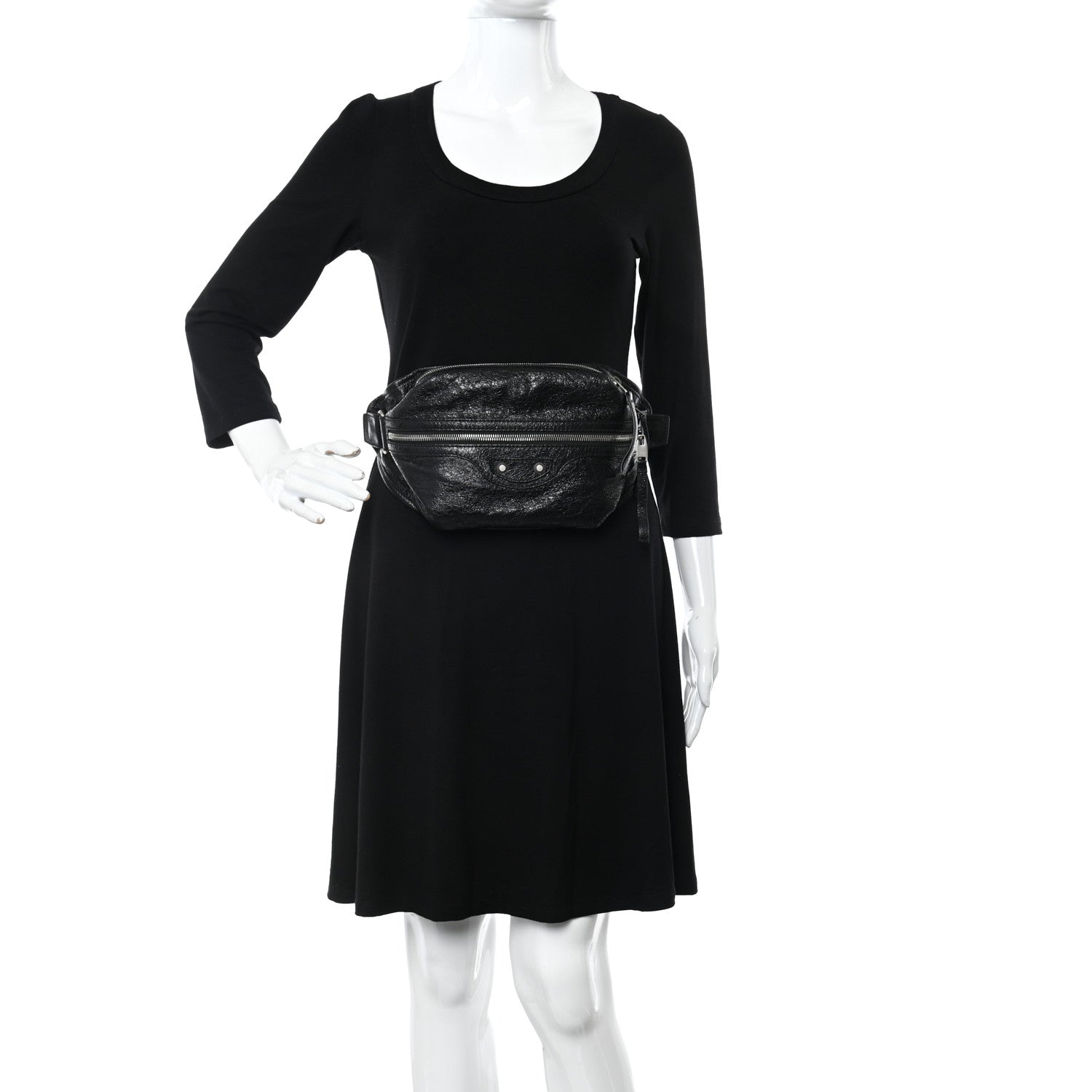Balenciaga Lambskin Classic Hardware Neo Lift Hip Bag Black 2 of 10