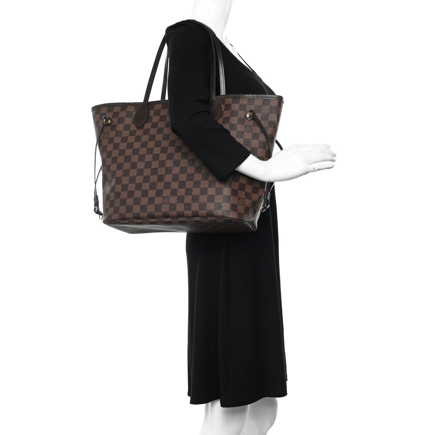 Louis Vuitton Damier Ebene Neo Neverfull MM Rose Ballerine 2 of 19