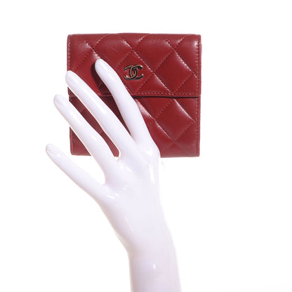 Chanel Lambskin Quilted French Wallet Red 2 of 8