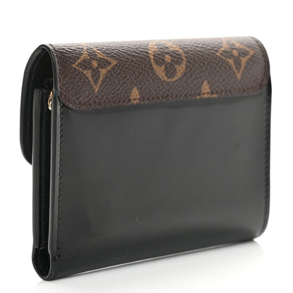 Louis Vuitton Patent Calfskin Monogram Cherrywood Compact Wallet Black 3 of 7