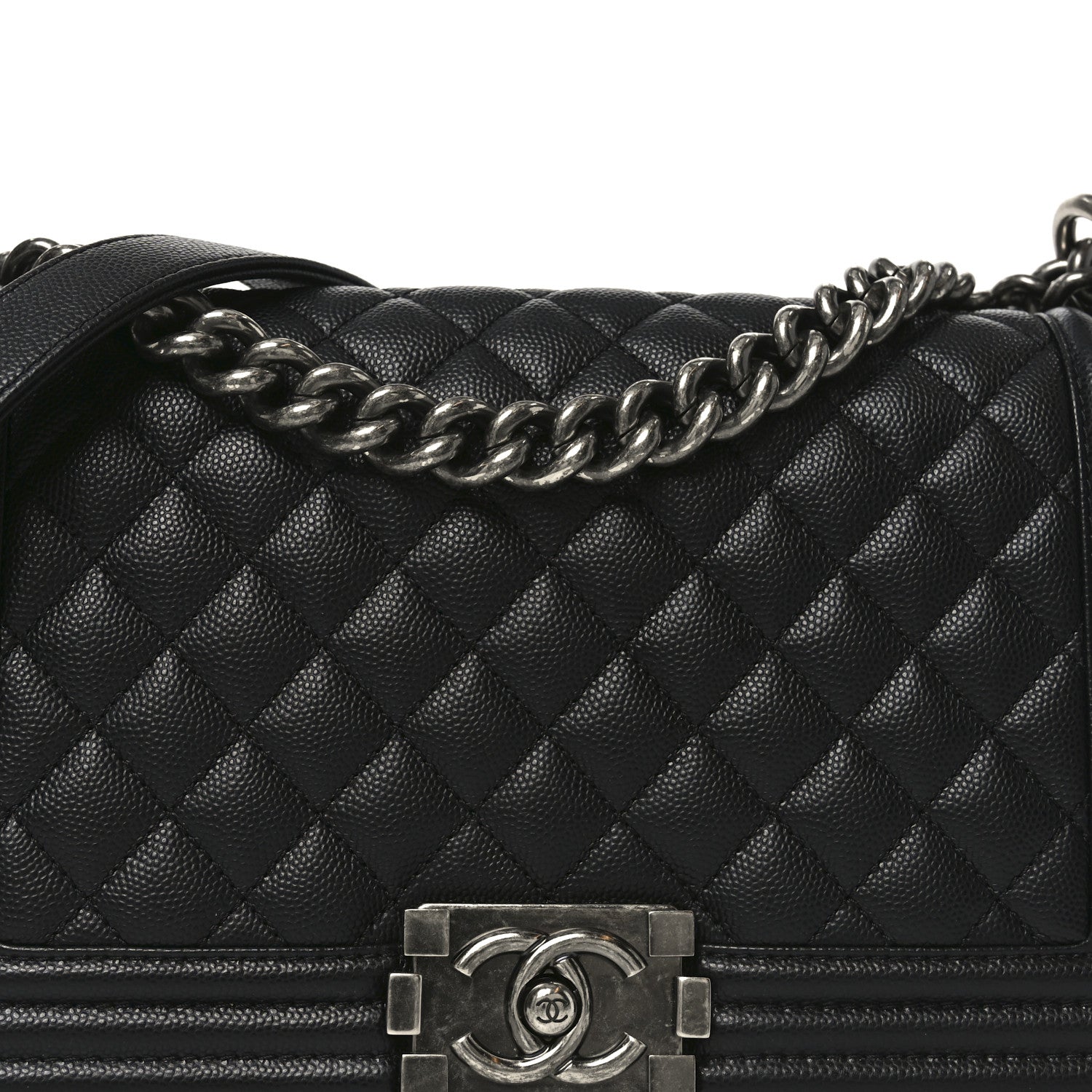 Chanel Caviar Quilted Medium Boy Flap Black 8 of 10