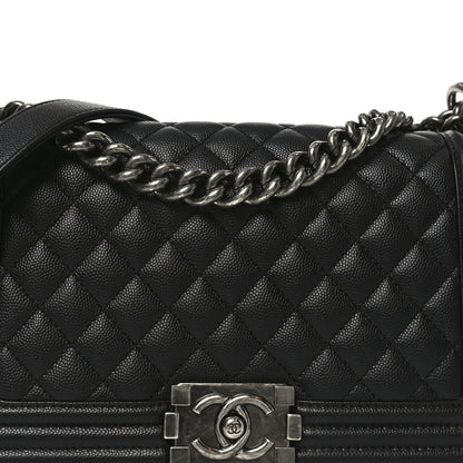 Chanel Caviar Quilted Medium Boy Flap Black 8 of 10