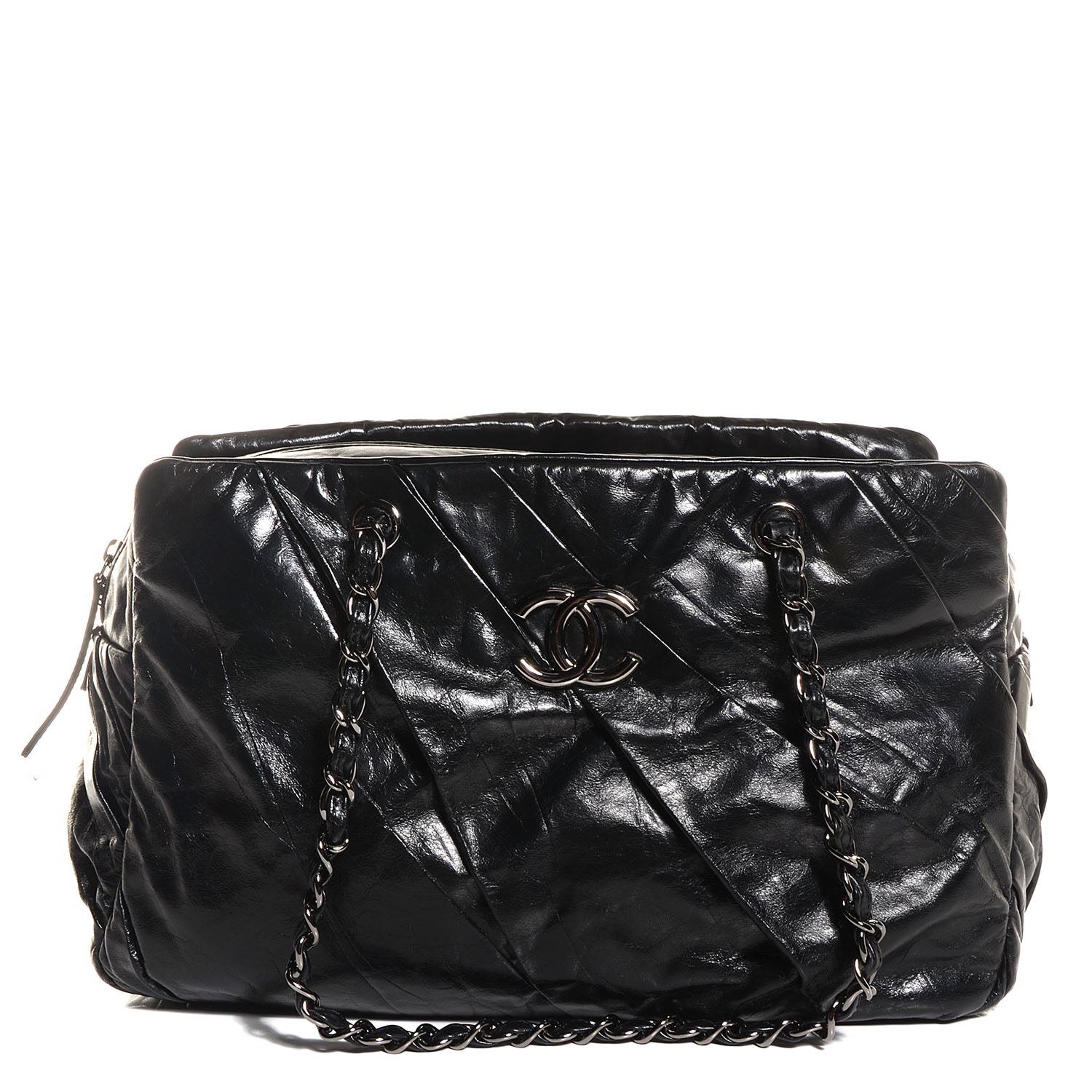 Chanel Glazed Calfskin Twisted Large Tote Black 1 of 7