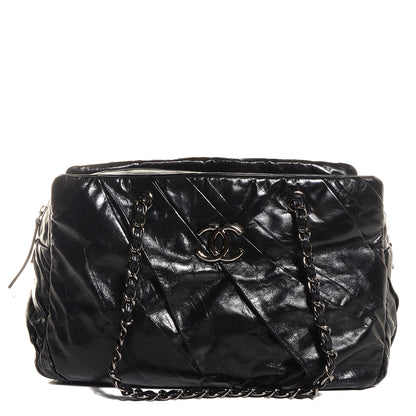 Chanel Glazed Calfskin Twisted Large Tote Black 1 of 7