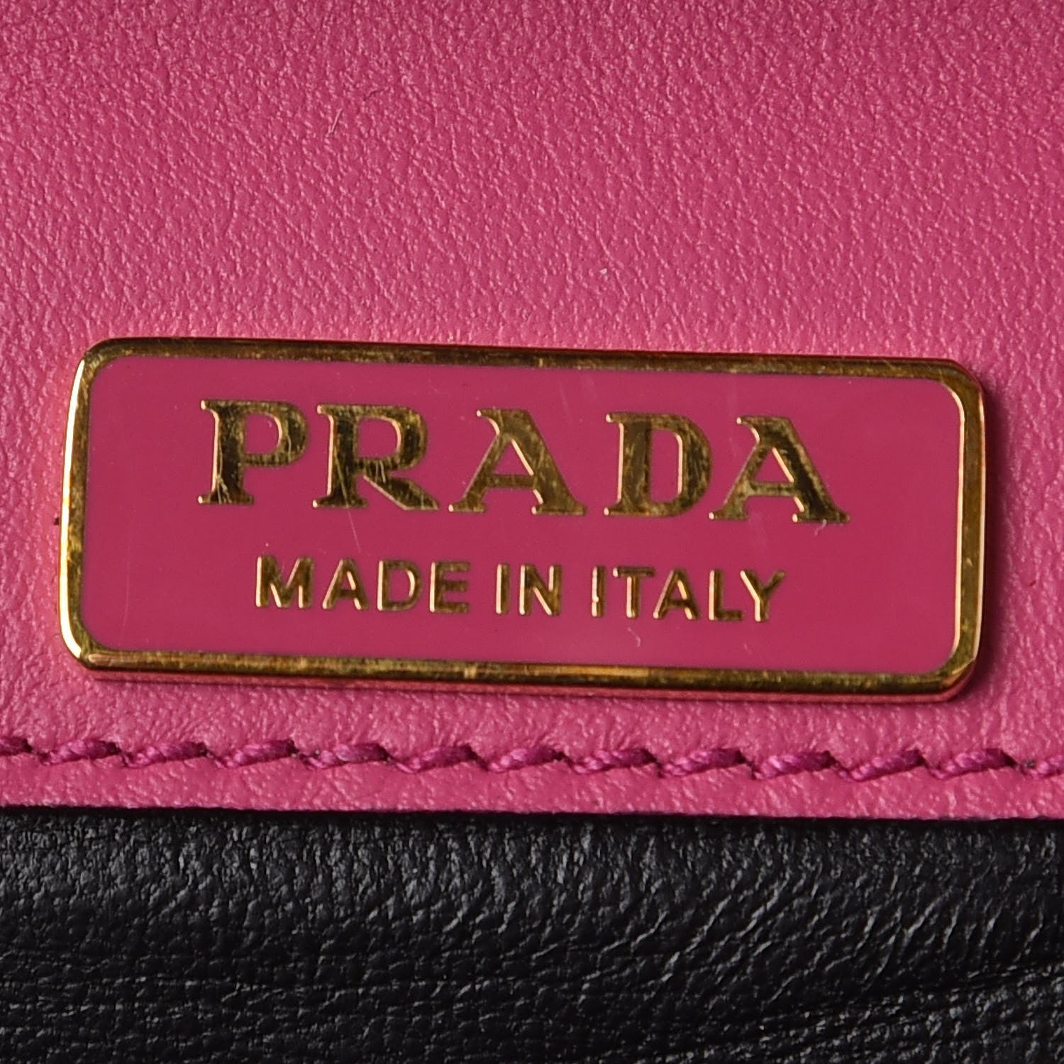 Prada City Calf Saffiano Astrology Cahier Bag Fuxia Black 7 of 7