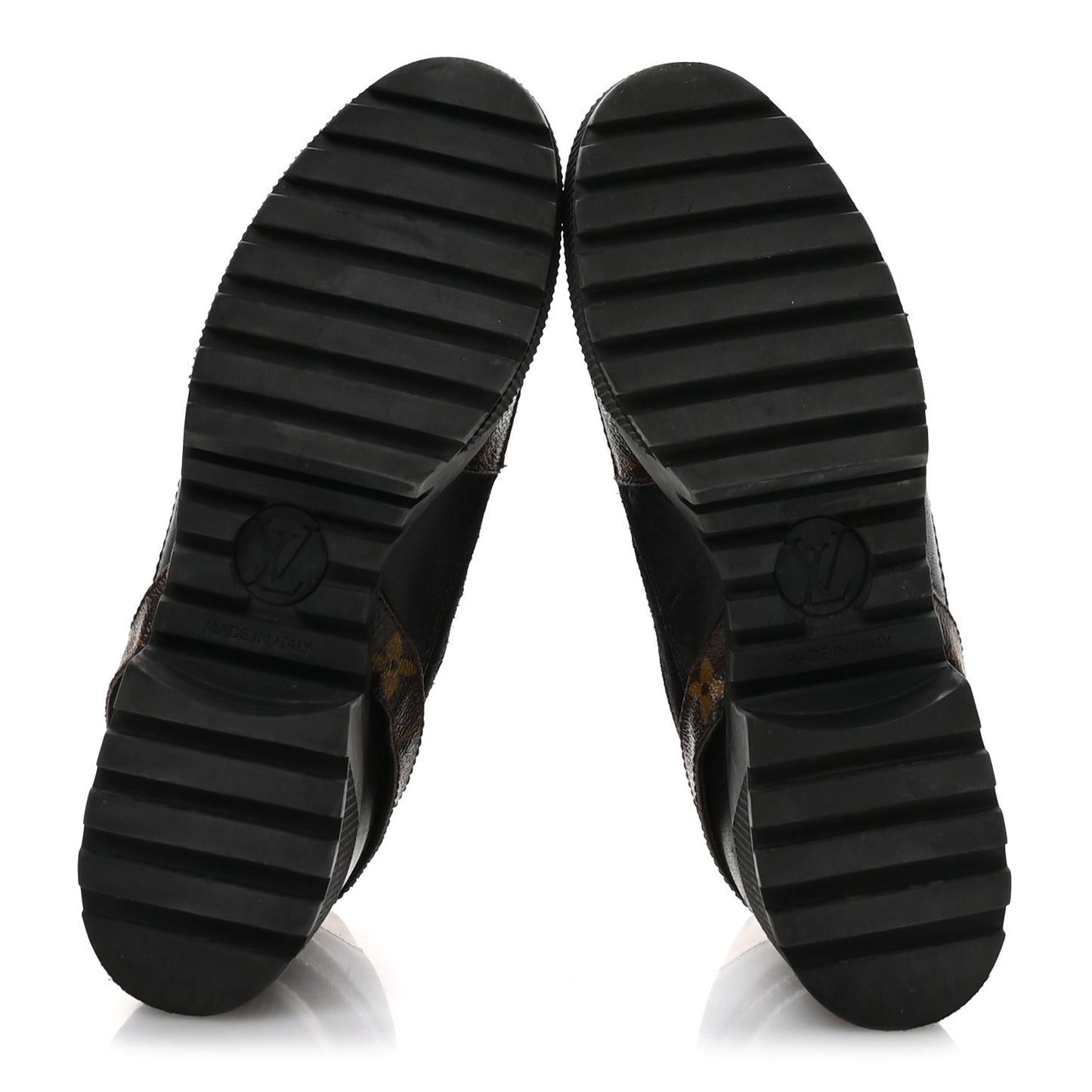 Suede Calfskin Monogram Laureate Platform Desert Boots 36.5 Black