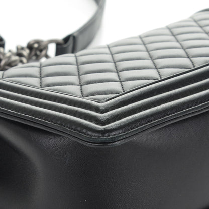 Chanel Lambskin Quilted Medium Boy Flap Black 8 of 11