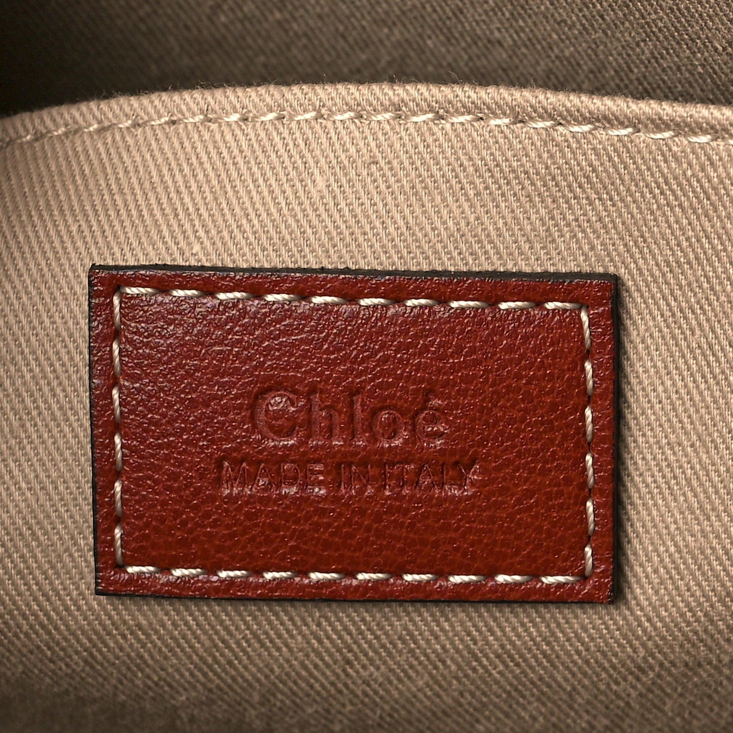 Calfskin Medium Woody Ribbon Tote Sepia Brown