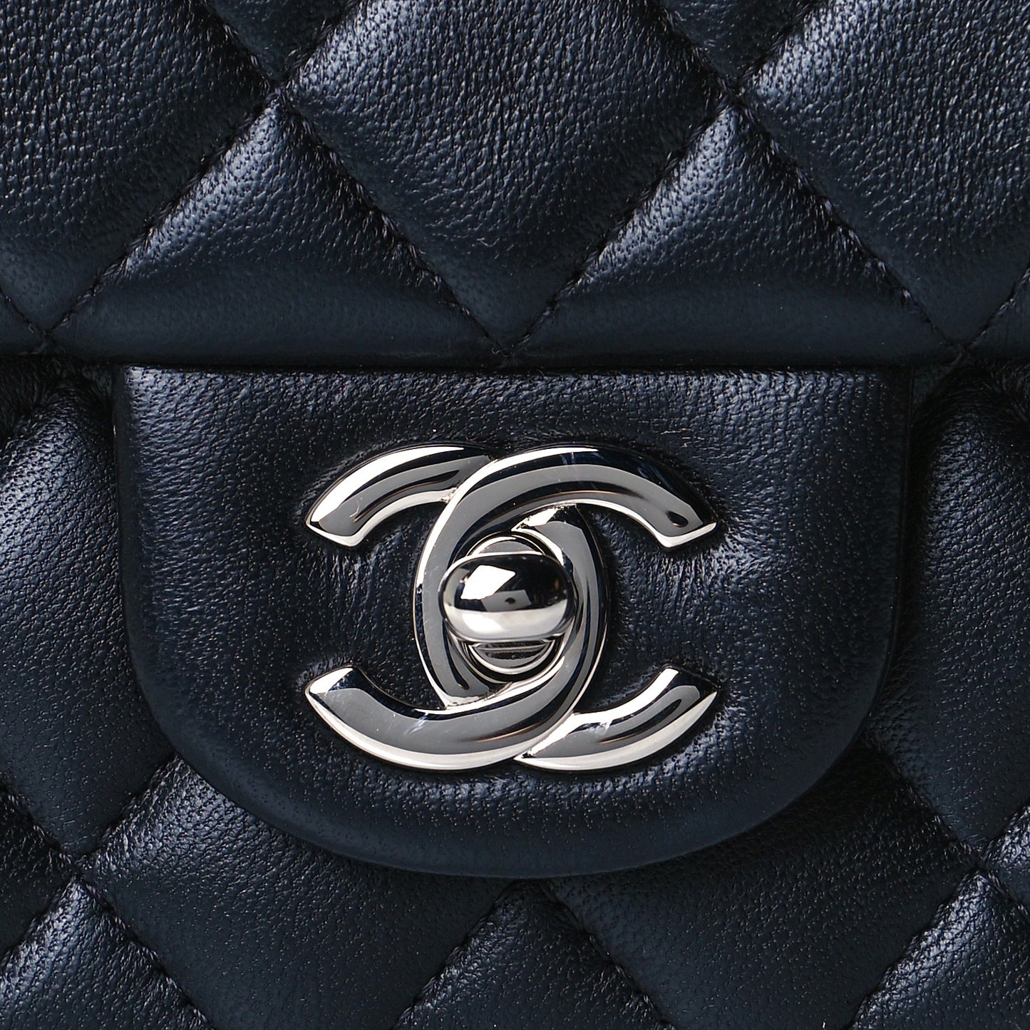 Lambskin Quilted Mini Rectangular Flap Black