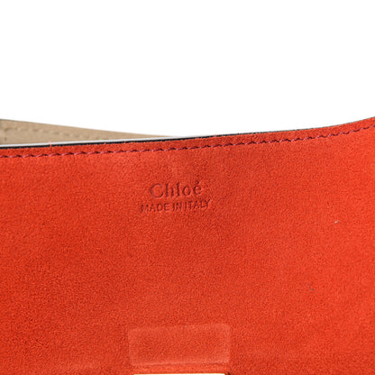 Chloe Suede Smooth Calfskin Drew Shoulder Bag Plaid Red Black 6 of 12