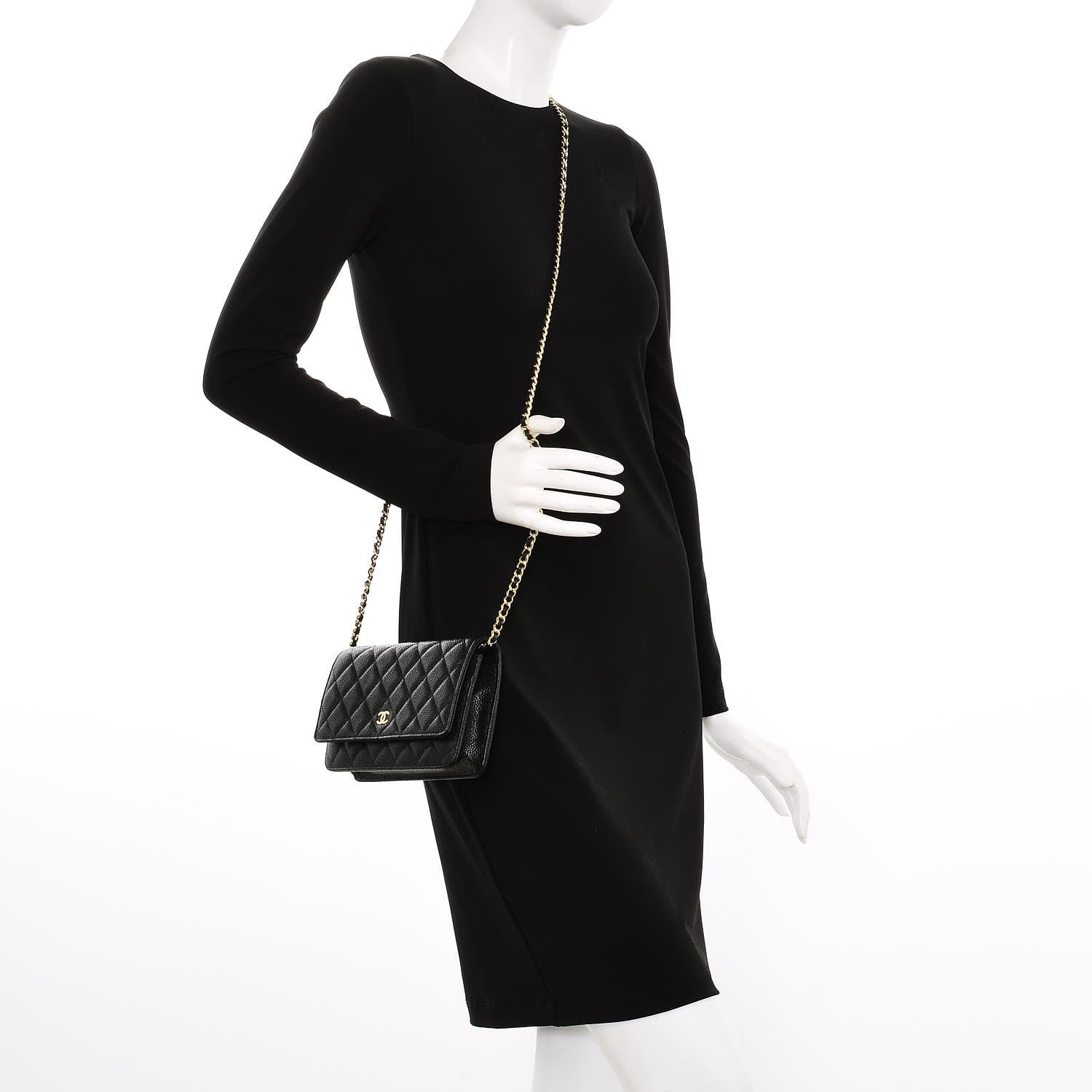 Chanel Caviar Quilted Wallet On Chain WOC Black 2 of 9