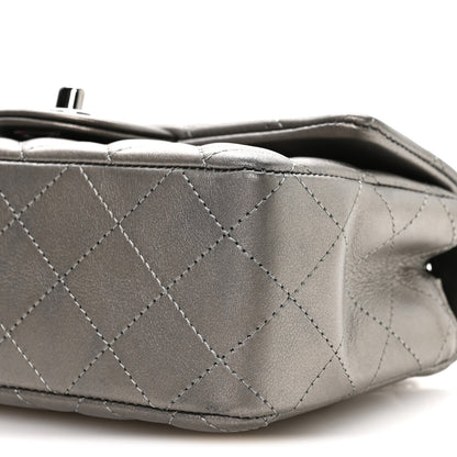 Chanel Metallic Lambskin Quilted Mini Rectangular Flap Silver 9 of 10