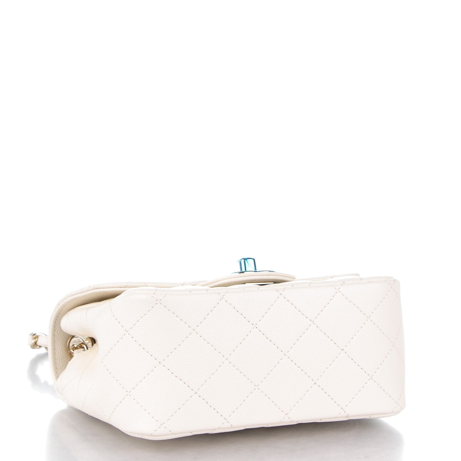 Chanel Caviar Quilted Mini Square Flap White 4 of 8