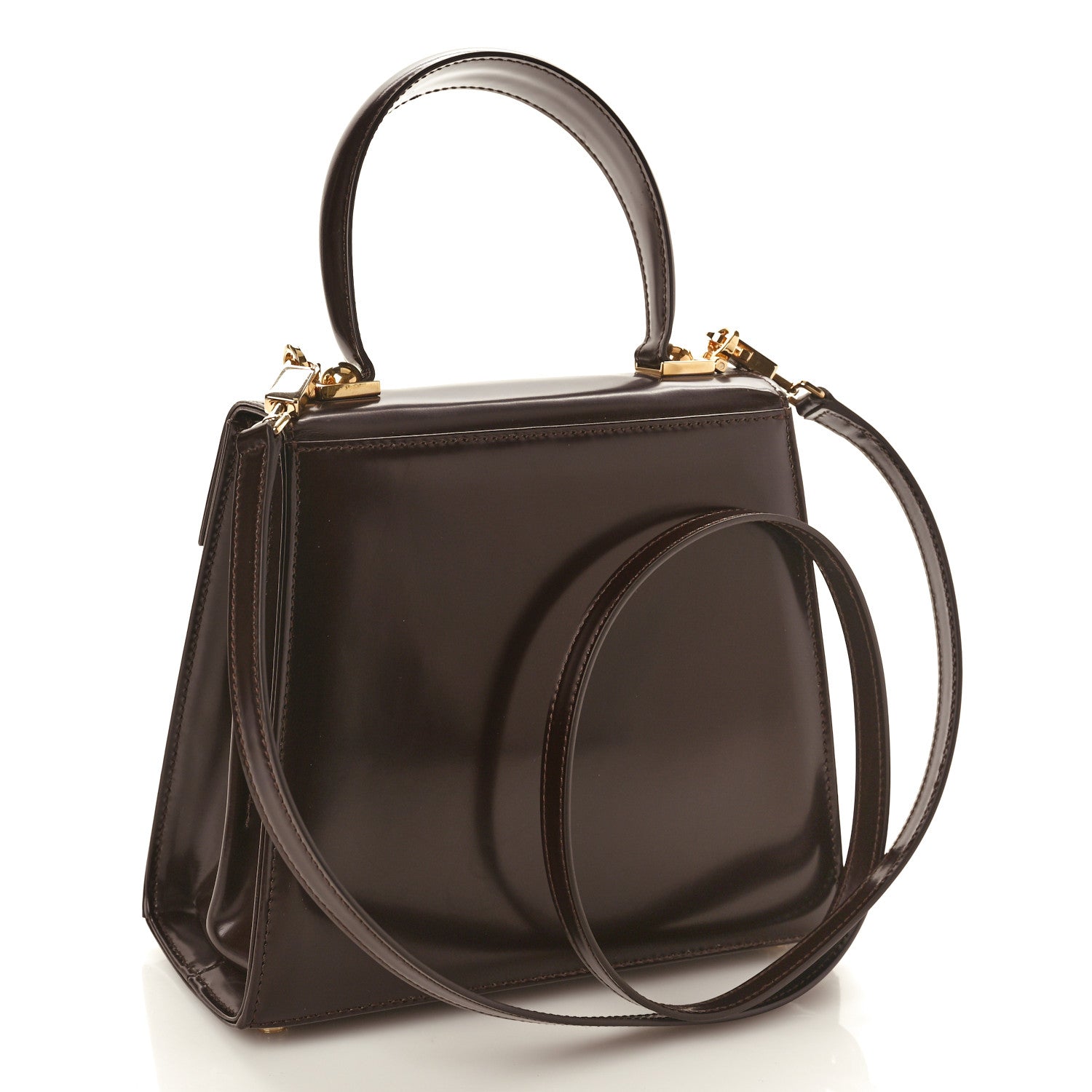 Salvatore Ferragamo Brushed Off Calfskin Small Iconic Top Handle Bag Cocoa 2 of 10