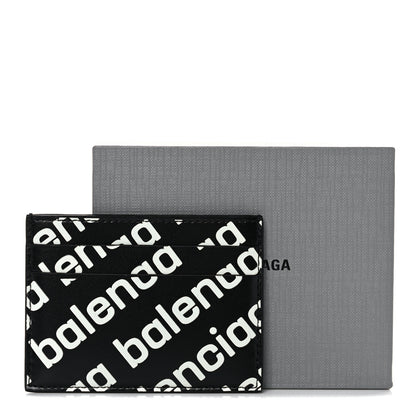 Balenciaga Calfskin Logo Print Cash Card Holder Black 8 of 8