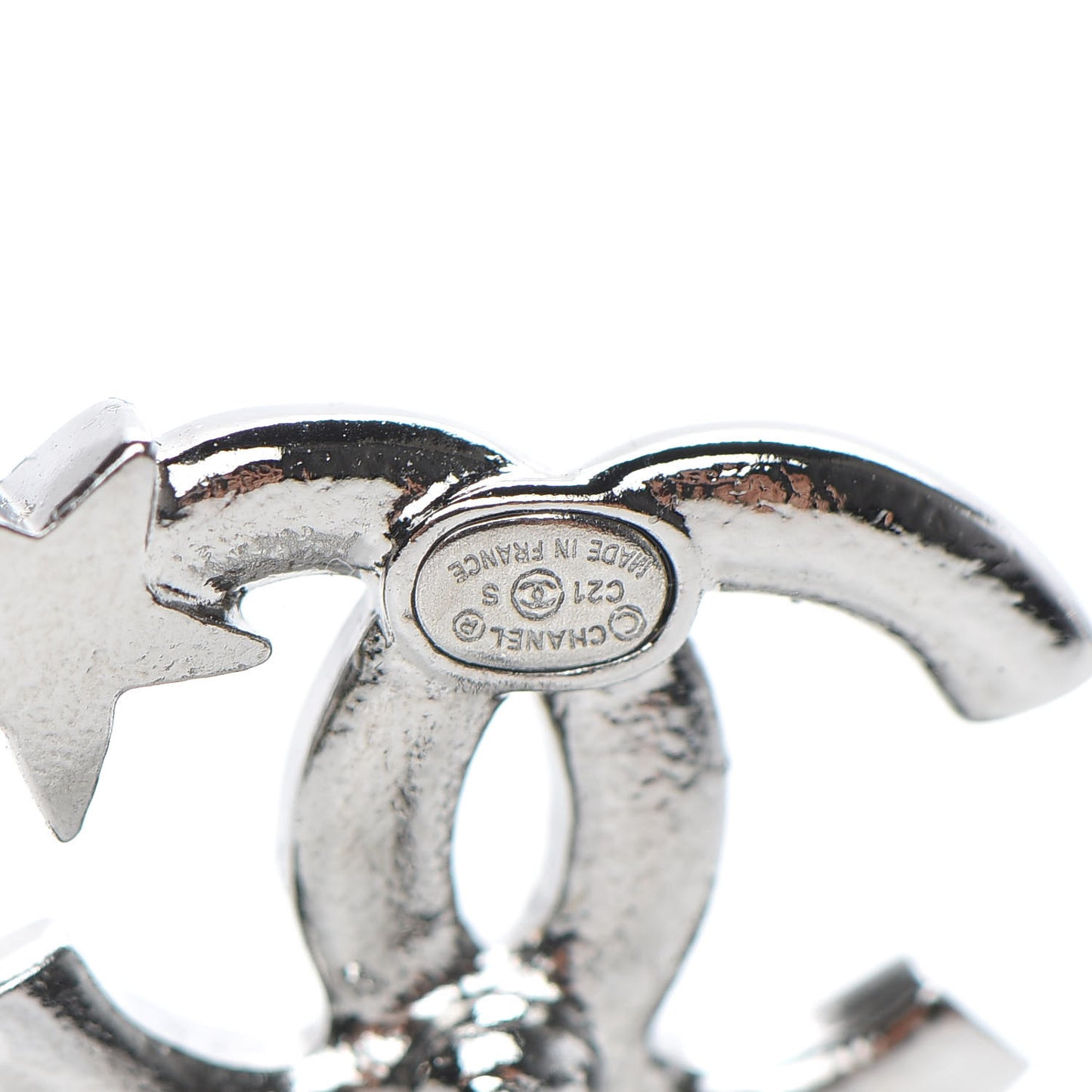 Crystal CC Starfall Earrings Silver