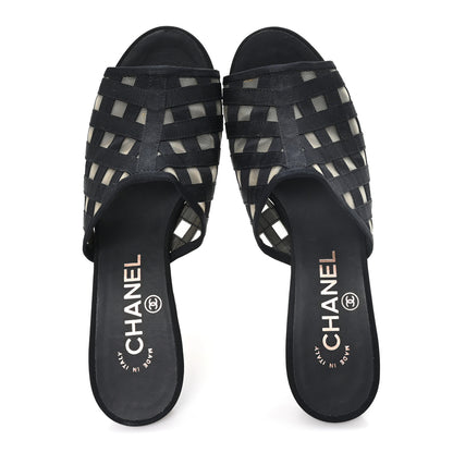 Chanel Mesh Grosgrain CC Mules 37 Black 37 2 of 8