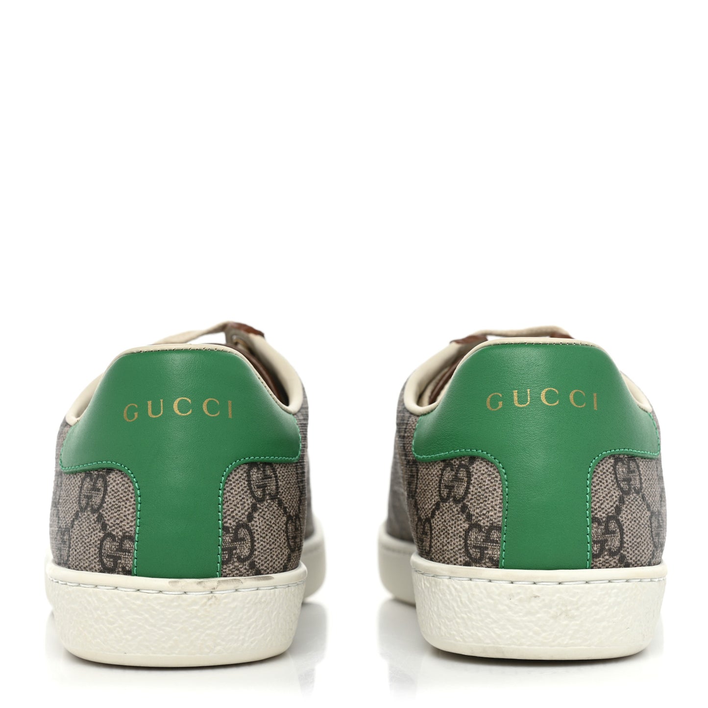 GG Supreme Monogram Fake/Not Womens Ace Sneakers 38 Beige New Shamarock Brown Sugar