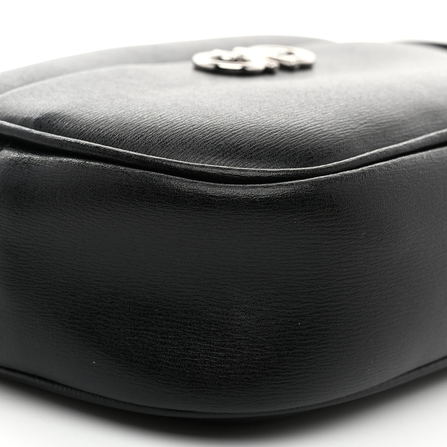 Calfskin Gancini Camera Crossbody Bag Black