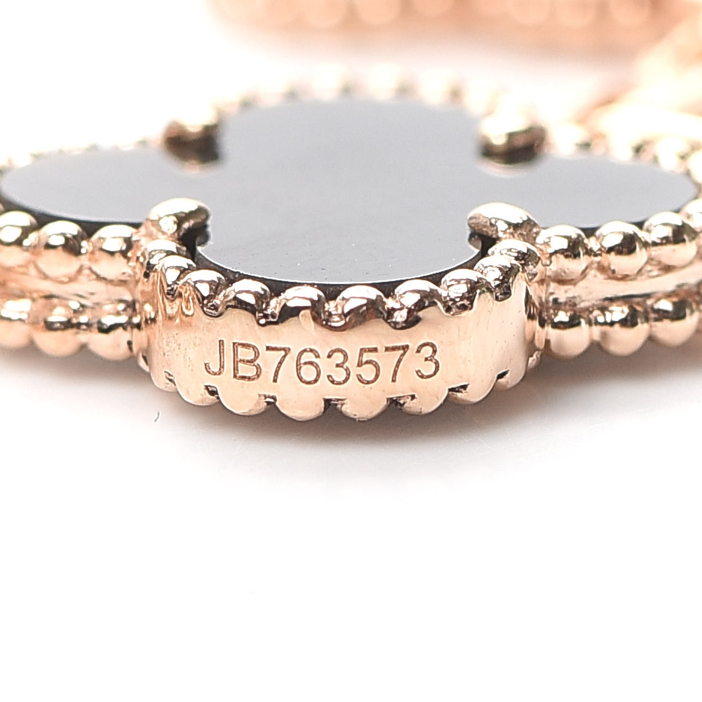 18K Rose Gold Diamond Gray Mother of Pearl 5 Motifs Vintage Alhambra Bracelet