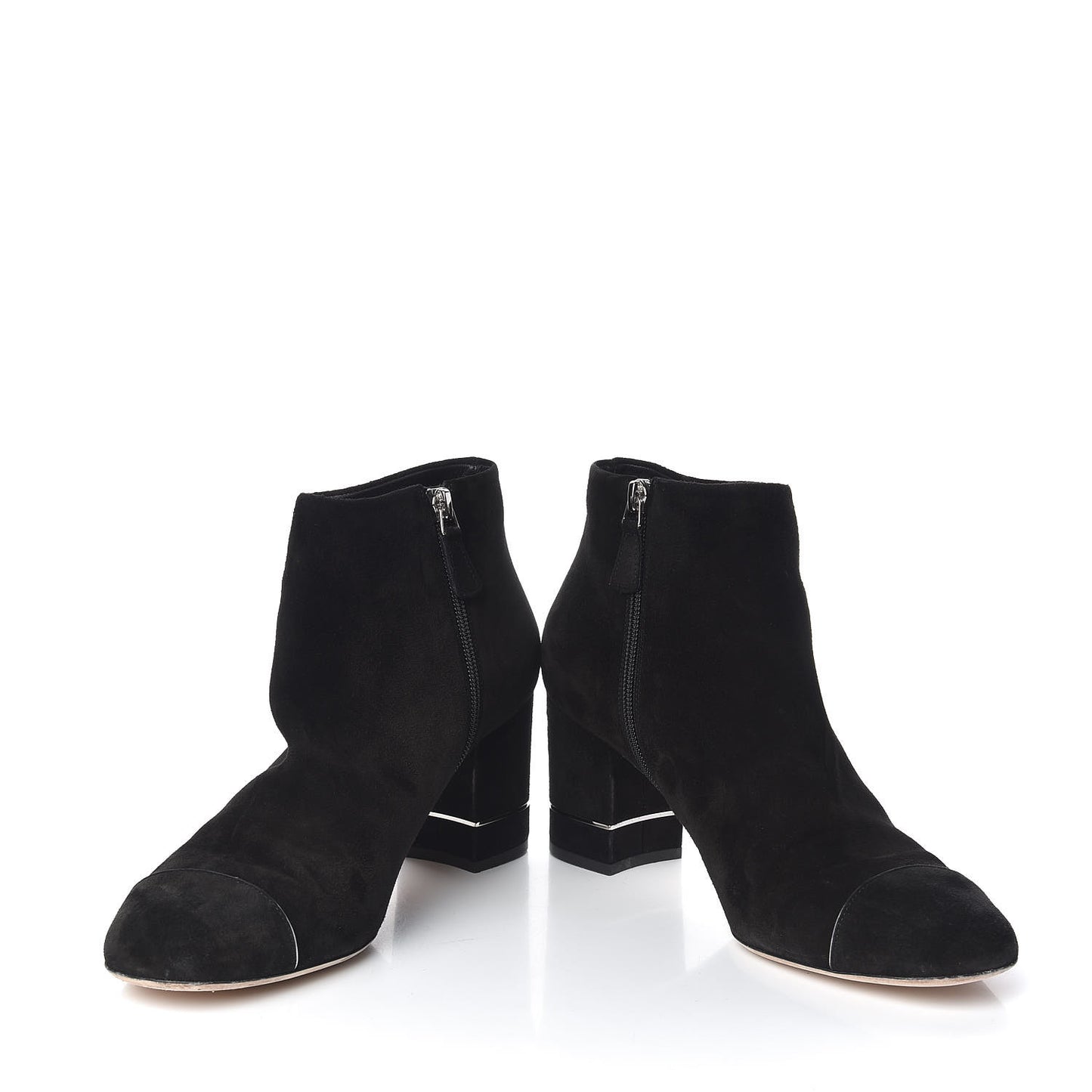 Suede Calfskin Short Boots 41 Black