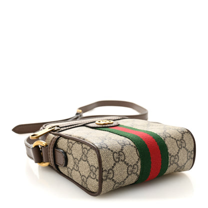 Gucci GG Supreme Monogram Web Mini Ophidia Messenger Brown 7 of 19