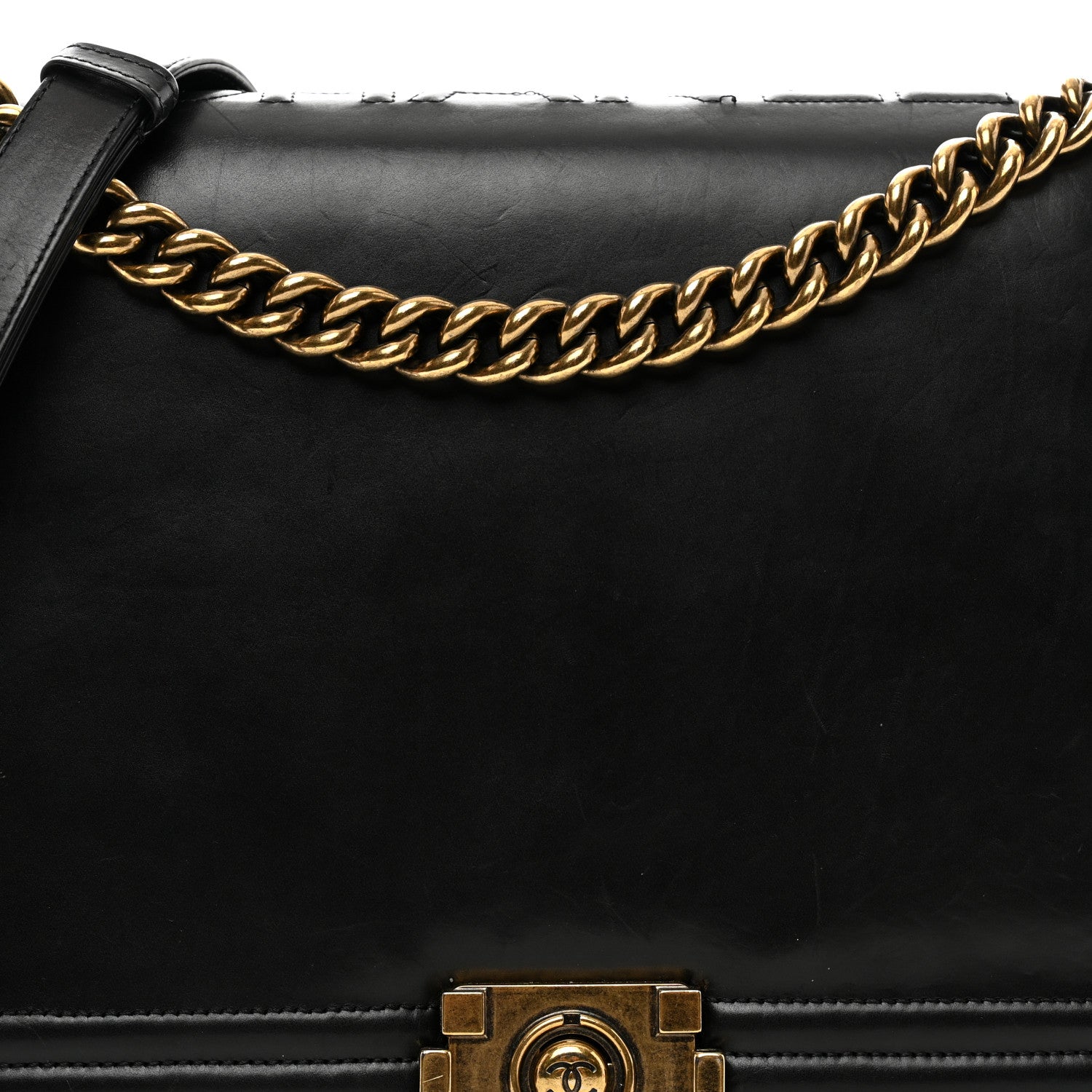 Chanel Glazed Calfskin Large Boy Flap Black 5 of 13