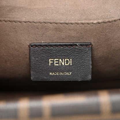 Fendi Vitello Vienna Glazed Fabric FF 1974 Monster Eyes Small Bag Bug Chain Bag Fragola Tobacco Moro 7 of 13