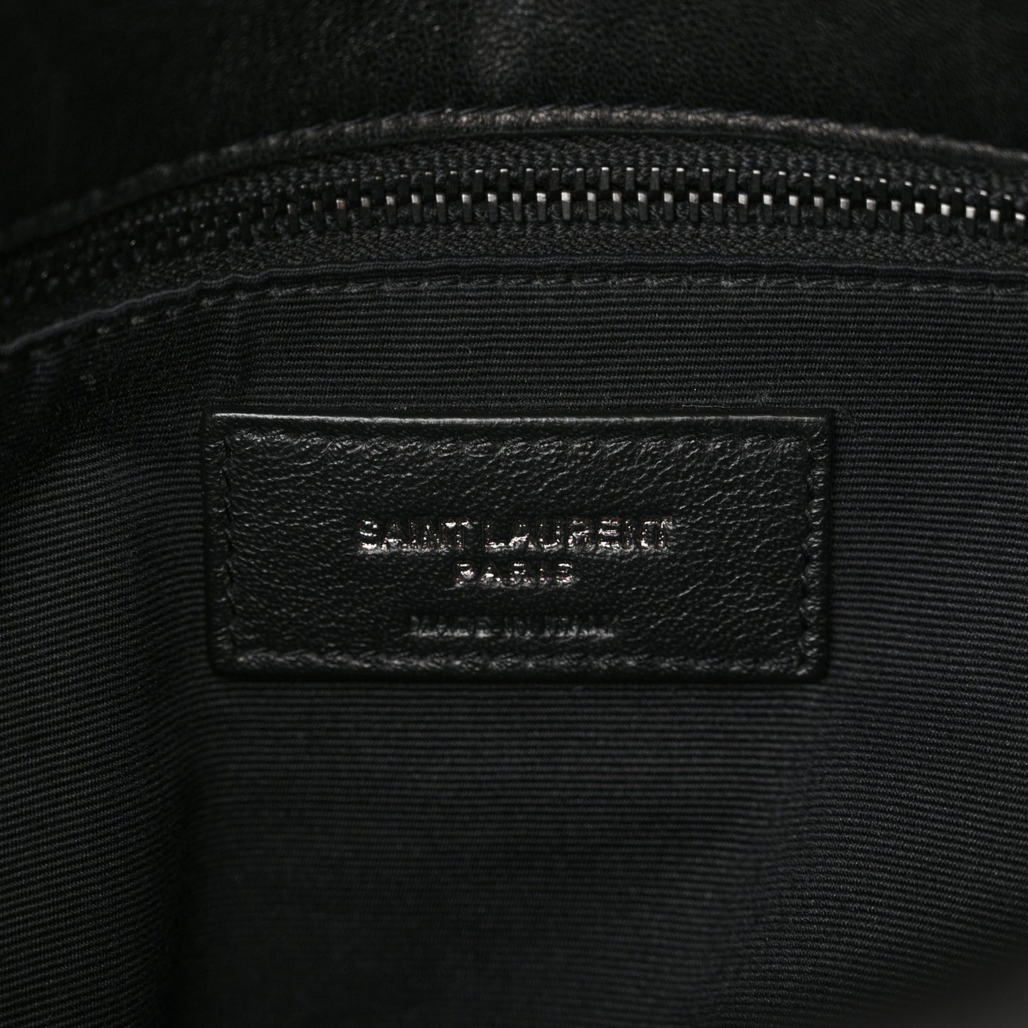 Lambskin Quilted Monogram Monochrome Medium Loulou Puffer Chain Satchel Black