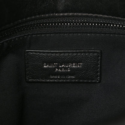 Saint Laurent Lambskin Quilted Monogram Monochrome Medium Loulou Puffer Chain Satchel Black 7 of 10