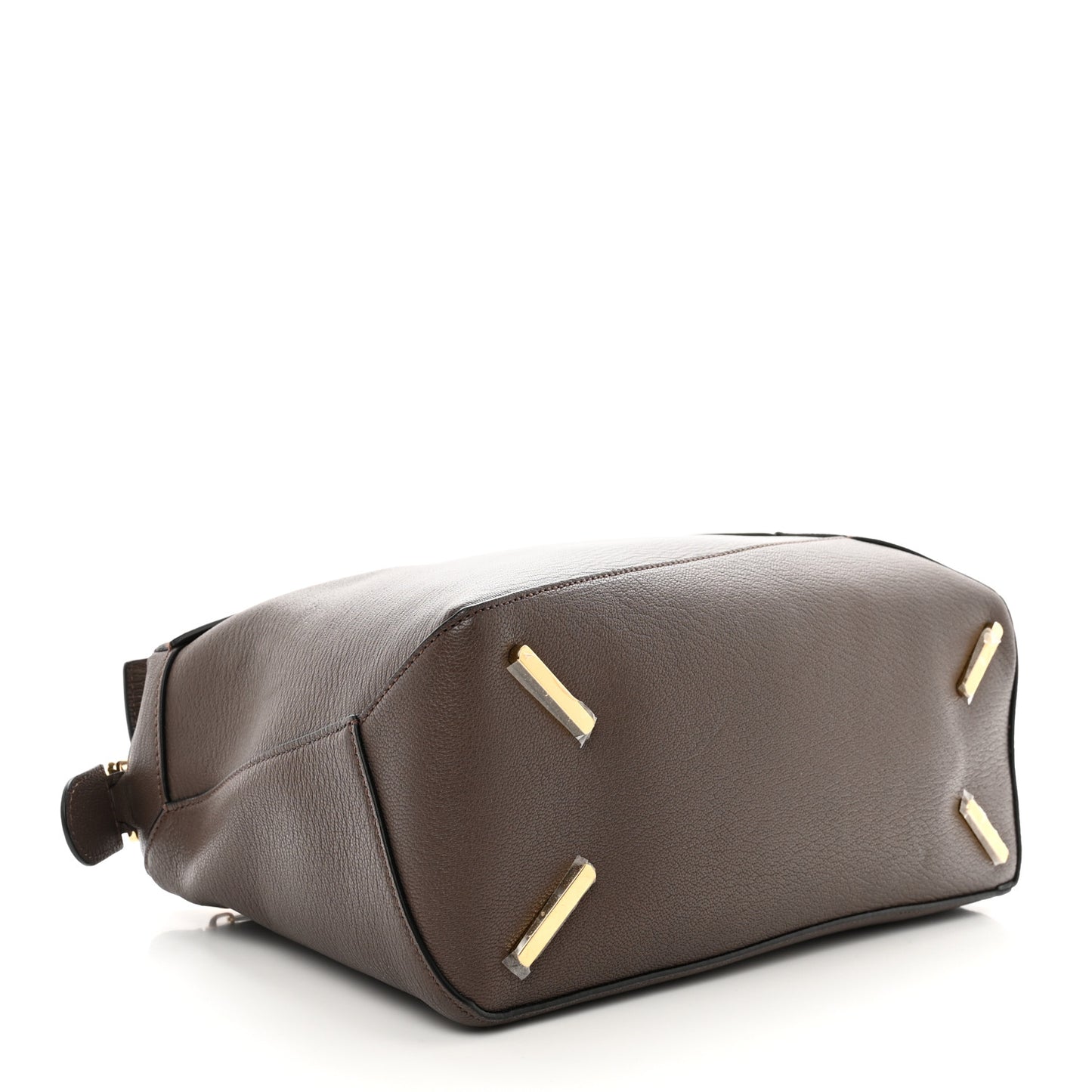 Goatskin Medium Puzzle Edge Bag Taupe