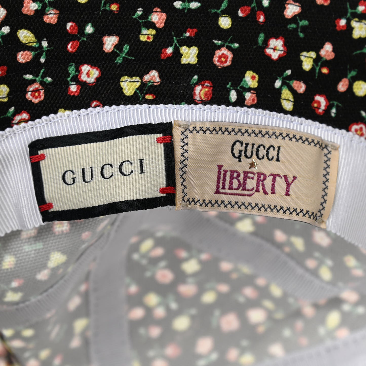 X LIBERTY OF LONDON Canvas Floral Print Bucket Hat M Black Multicolor