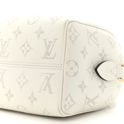 Louis Vuitton Monogram Embossed Calfskin Speedy Bandouliere 20 White Blanc 8 of 9