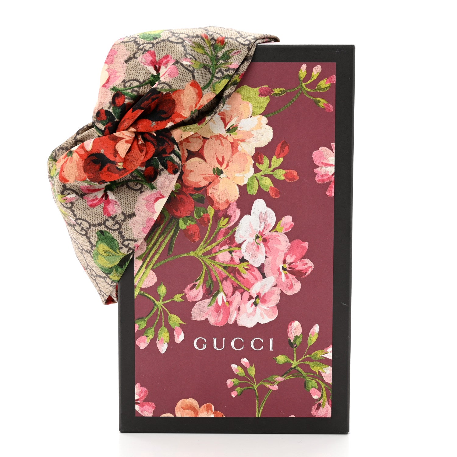 Gucci Silk Monogram Blooms Print Headband Antique Rose 5 of 5