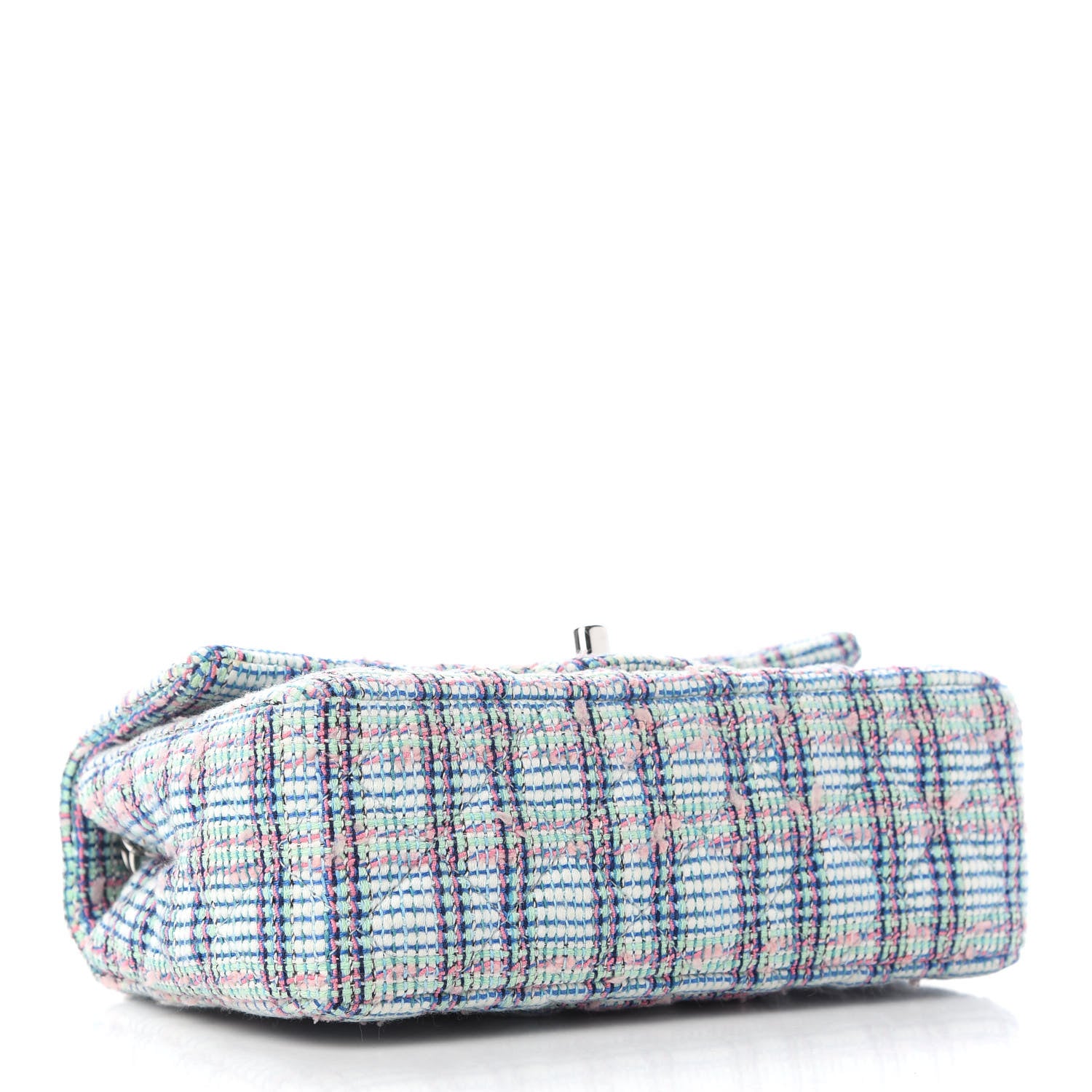 Chanel Tweed Quilted Mini Rectangular Flap Blue 3 of 9