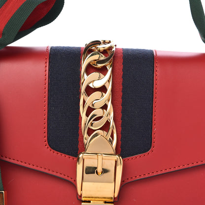 Gucci Calfskin Small Sylvie Shoulder Bag Hibiscus Red 11 of 14
