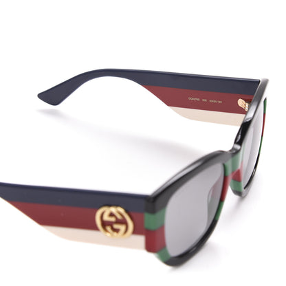 Gucci Acetate Web Oversized Frame Rectangle Sunglasses GG0276S Black Multicolor 4 of 9