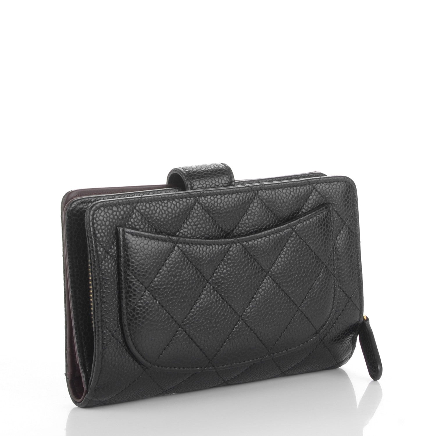 Chanel Caviar Quilted Zipped Pocket Wallet Black 3 of 8